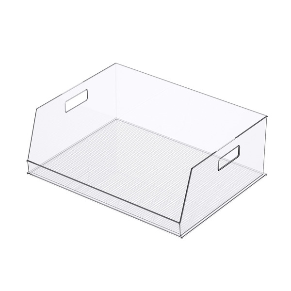 Everything Organizer X-Wide Open-Front Bin, 19-3/4 x 15-1/16 x 7-1/16 in - Clear