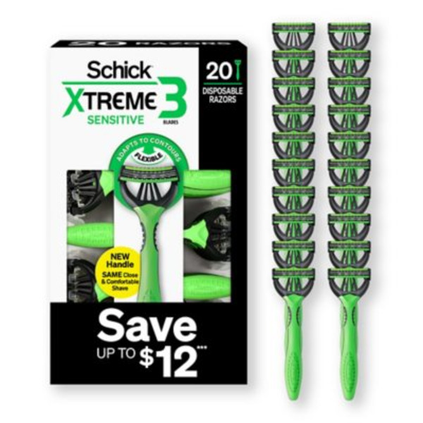sam  Schick Xtreme 3 Sensitive Disposable Razor Same-Day Delivery