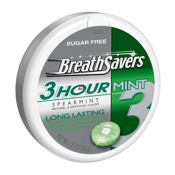 BREATH SAVERS Spearmint Flavored Sugar Free Breath Mints Tin, 1.27