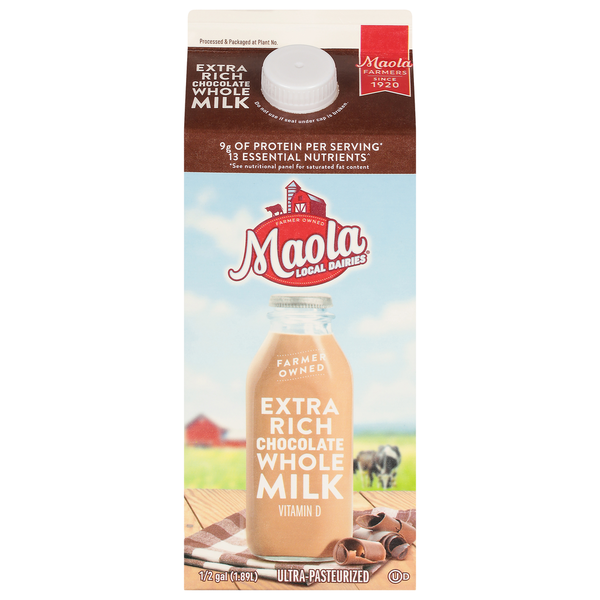 Maola Extra Rich Chocolate Whole Milk, Ultra-Pasteurized Same-Day