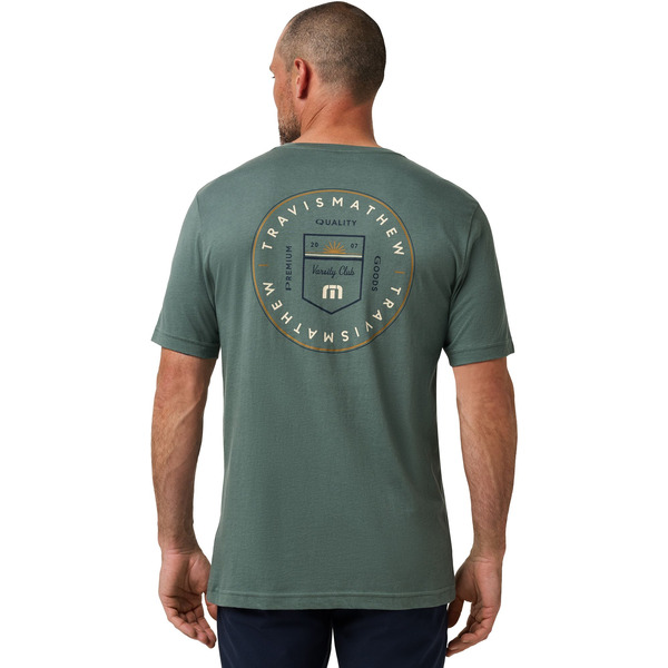 Travis Mathew Men's Club Charm Golf T-Shirt, L - Balsam Green