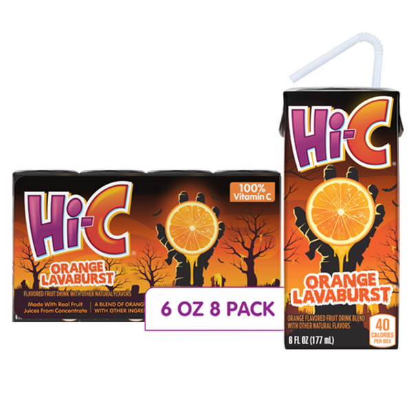 Hi-C Orange Lavaburst Juice Boxes Made With Real Fruit Juice