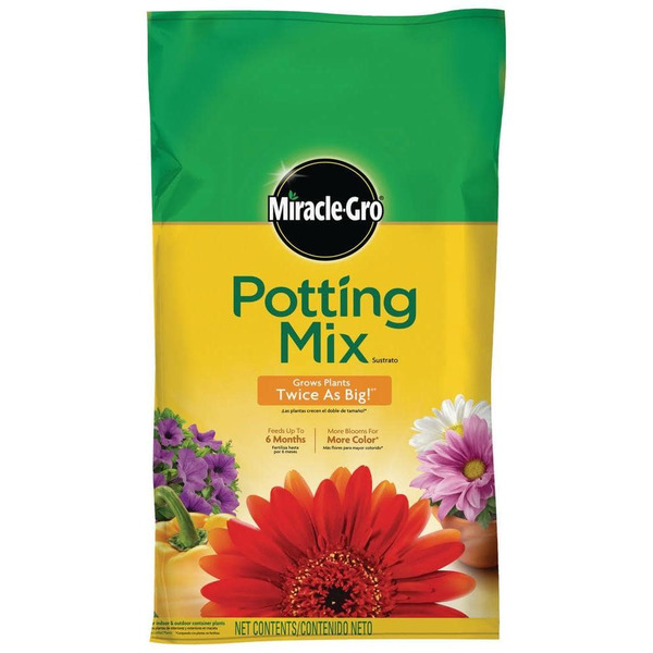 Miracle-gro Potting Mix Soil 25 Qt. For Container Plants, Flowers, Vegetables, Shrubs, Feeds Up To 6-months