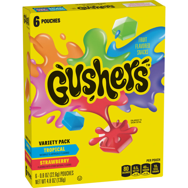Gushers Tropical and Strawberry Fruit Flavored Snacks Variety Pack