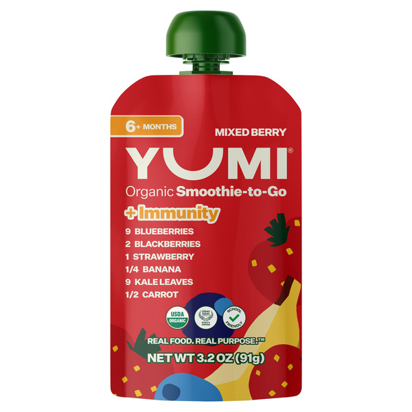Yumi Organic Mixed Berry + Immunity Smoothie-To-Go Same-Day