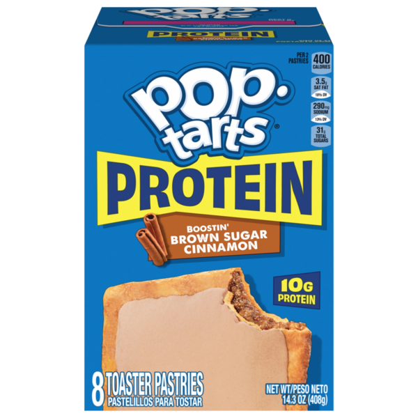 Pop-Tarts Protein Boostin' Brown Sugar Cinnamon Toaster Pastries, 10g Protein