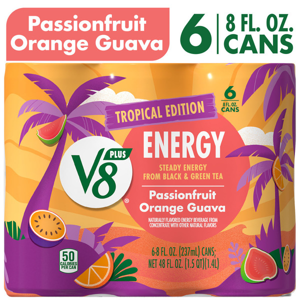 V8 +Energy Passionfruit Orange Guava Juice Energy Drink Same-Day