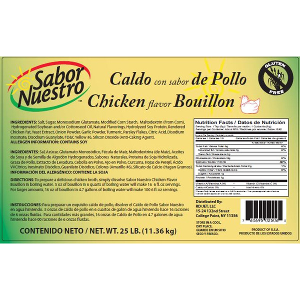 Sabor Nuestro - Chicken Base - 25 lb Jar