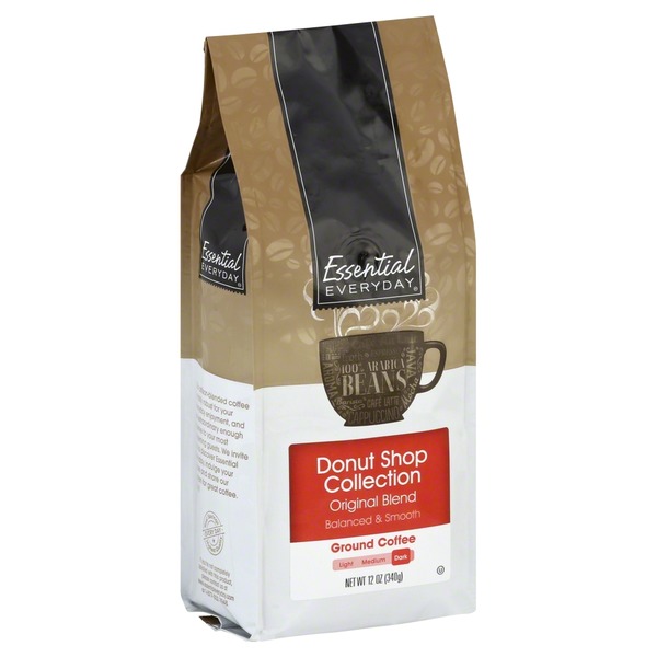 Essential Everyday Coffee, Ground, Dark, Original Blend, Donut Shop