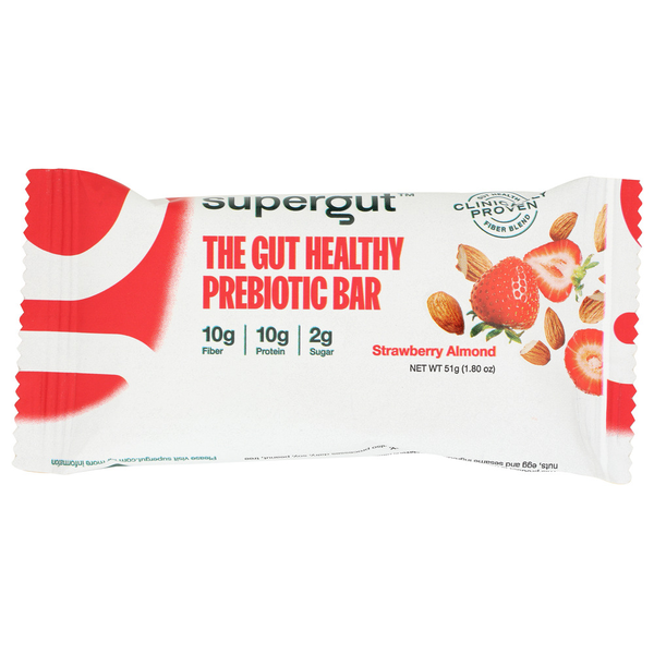 Supergut Gut Healthy Prebiotic Bar - Strawberry Almond