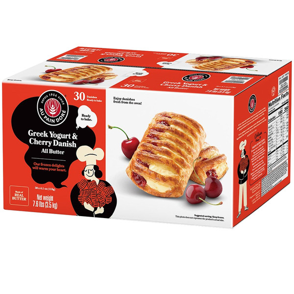 Au Pain Dore Danish, Greek Yogurt and Cherry, 3.5 oz, 30 ct Same