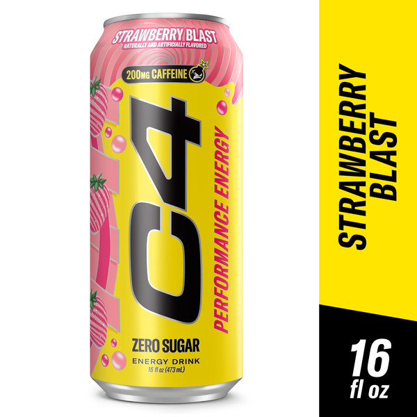 C4 Energy X Starburst, Strawberry, Single Can Energy Drink Same