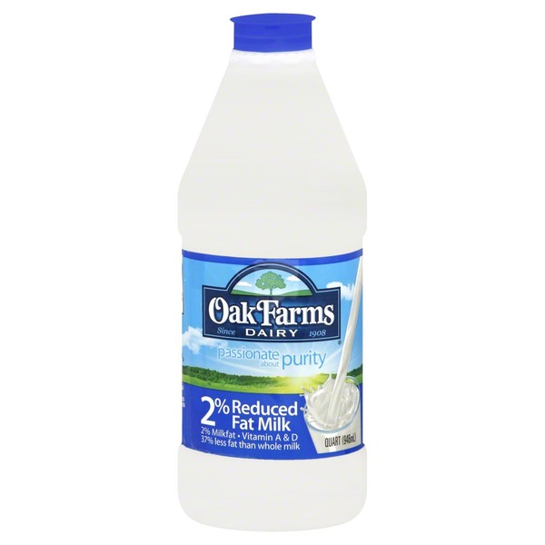 Oak Farms Milk, Reduced Fat, 2 Milkfat (1 qt) from Walmart Instacart