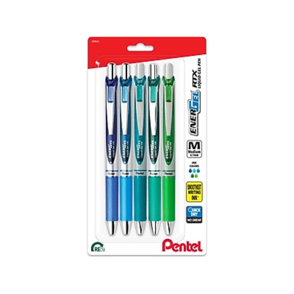 Pentel EnerGel Assorted Inks RTX Retractable 0.7mm Medium Point Gel Pens