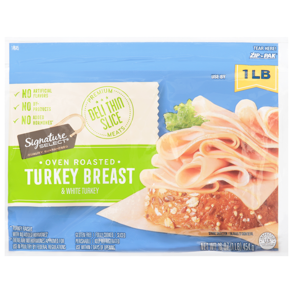 Signature SELECT Turkey Breast, Oven Roasted, White Turkey, Deli Thin Sliced