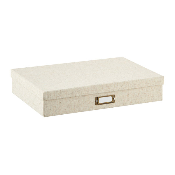 Bigso Box Of Sweden Woodgrain Document Box, 17-1/8 x 12-1/4 x 3-3/8 in - Linen