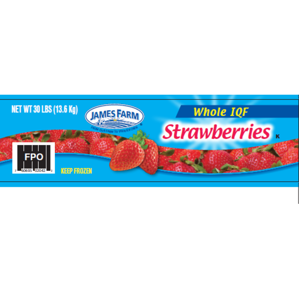 Frozen James Farm - Whole Strawberries - 30 lbs