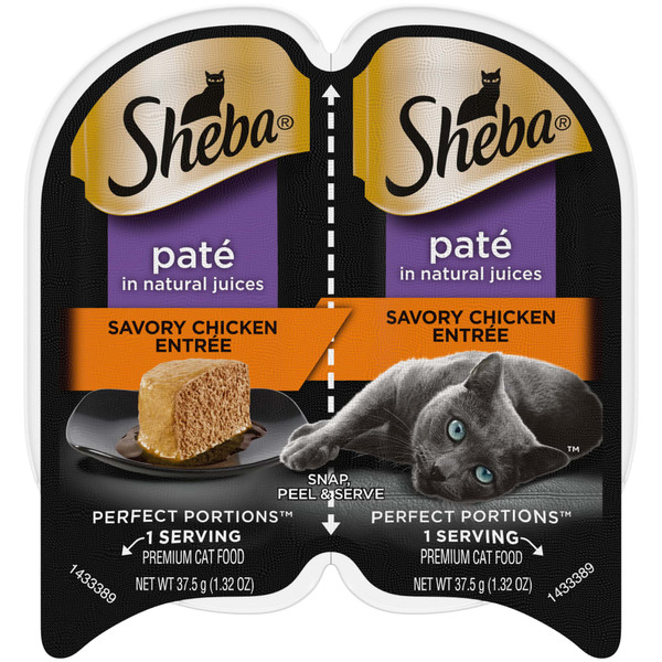 SHEBA PERFECT PORTIONS Wet Cat Food Pate, Savory Chicken Entree - 37.5 g