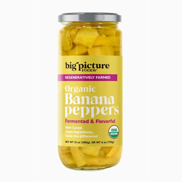 Big Picture Foods Organic Banana Peppers Fermented & Flavorful No Heat