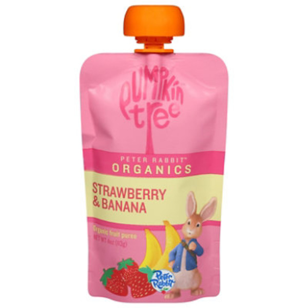 Pumpkin Tree Fruit Puree, Organic, Strawberry & Banana