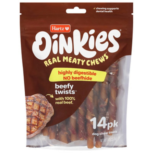 Hartz Oinkies Beefy Twists Dog Chew Treats