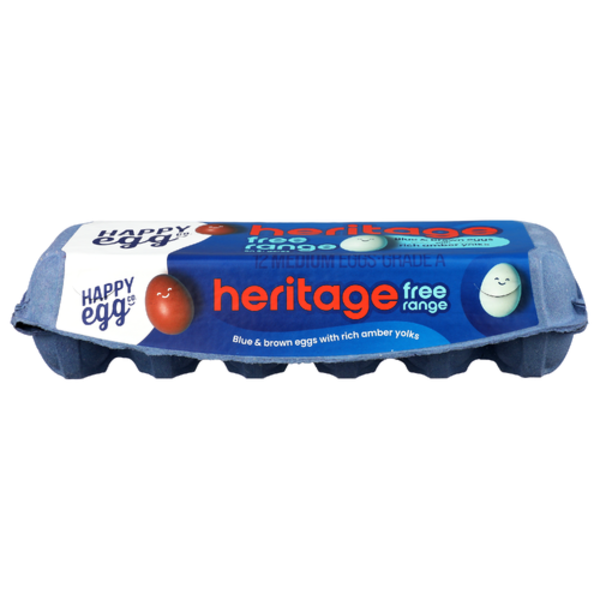 Happy Egg Large Grade A Blue & Brown Free Range Heritage Eggs