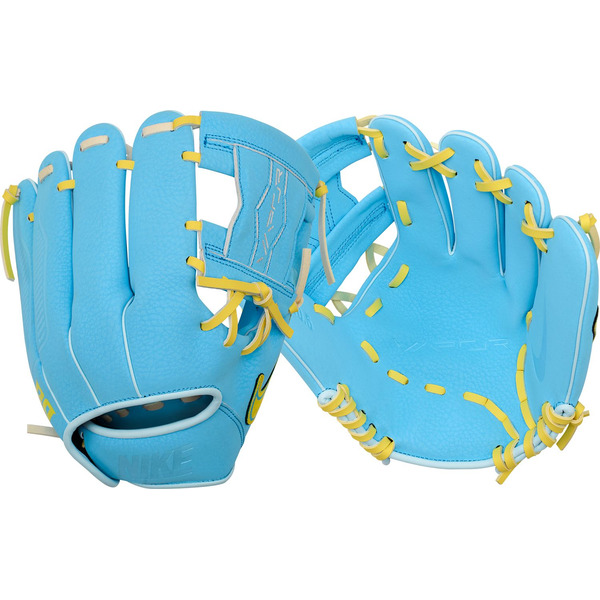 Nike Youth Ronald Acuña Jr. Vapor Series Glove, 10.5 Inch, Right Hand Throw - Blue/Yellow