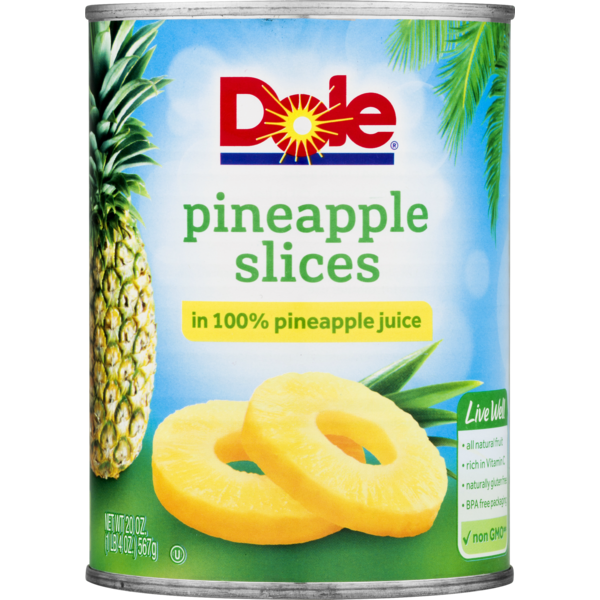 Dole Pineapple Slices In 100 Pineapple Juice (20 oz) from Publix