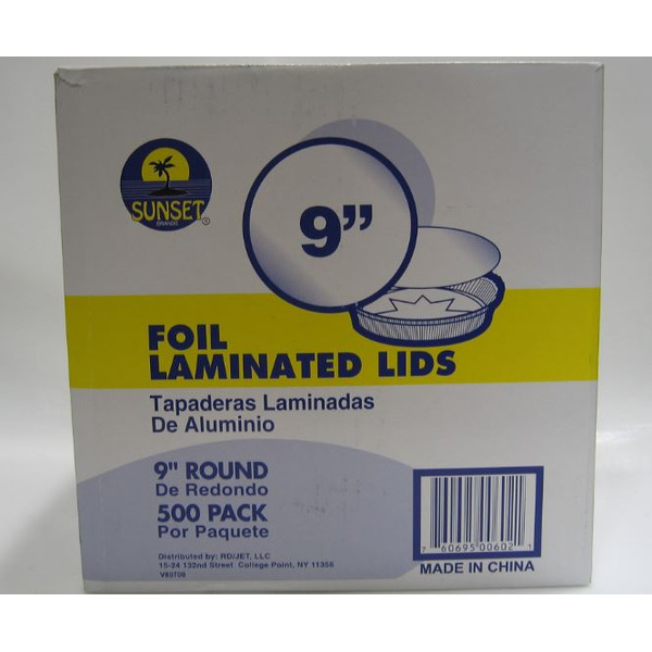 Sunset - 9" Round Foil Board Lid - 500 ct Pack