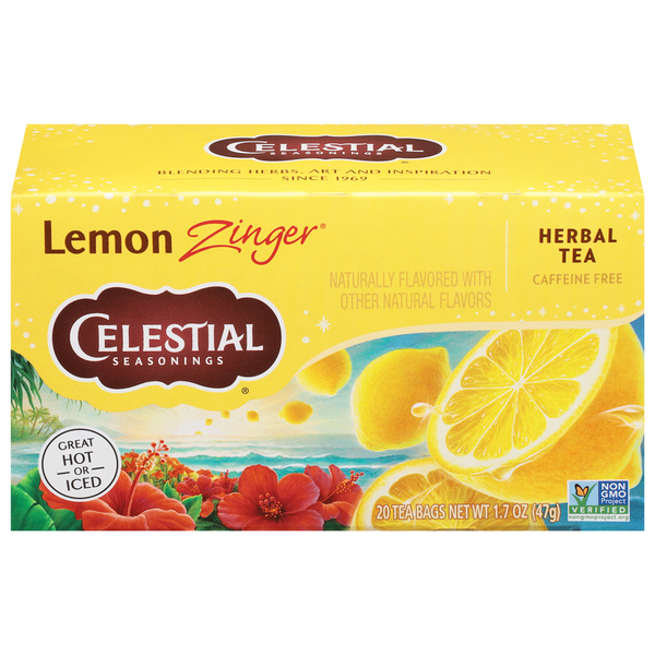 Celestial Seasonings Lemon Zinger Caffeine Free Herbal Tea Same