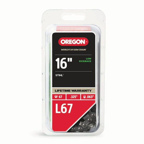 Oregon L67 67 Link Replacement Chainsaw Chain For 16-in , 0.063-in Gauge , .325-in Pitch