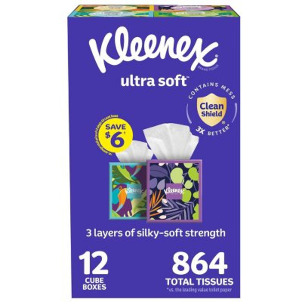 Kleenex Balsam Tissues Trio (2 x Pack of 3) - 60 Tissues per Pack