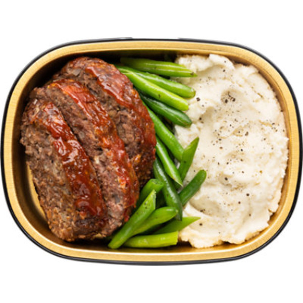 Rm Ss Meatloaf With Green Beans & Mashed Potato
