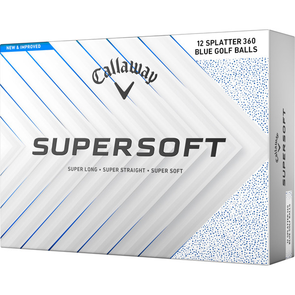 Callaway Golf 2025 Supersoft Splatter Golf Balls - White & Blue