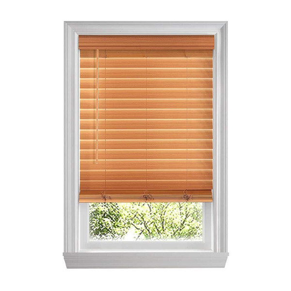 Home Decorators Collection Chestnut Cordless Premium Faux Wood Blinds With 2.5 In. Slats - 35 In. W X 64 In. L (actual Size 34.5 In. W X 64 In. L)