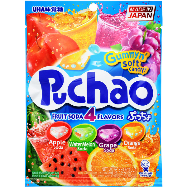 Puchao Candy, Fruit Soda, 4 Flavors