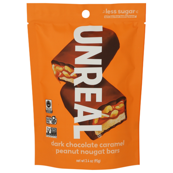 Unreal Dark Chocolate Caramel Peanut Nougat Bars