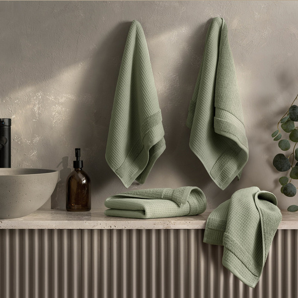 Welhome Hand Towels, 4 count- Green