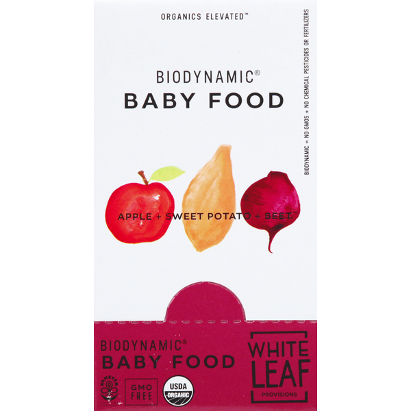 White Leaf Provisions Biodynamic Baby Food, Apple + Sweet Potato + Beet