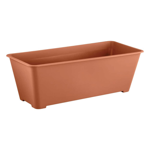 Vigoro Antonella 27 In. L X 11.6 In. W X 9 In. H 34 Qts. Rectangular Clay Outdoor Plastic Window Box With Drainage Hole