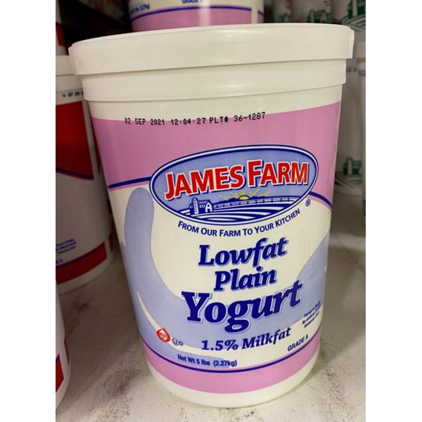 James Farm - 1% Low Fat Plain Yogurt - 5 lbs