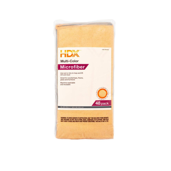 HDX 16 In. X 16 In. Multi-purpose Microfiber Towel (48-pack)