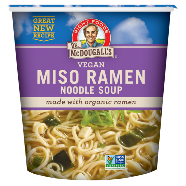 Dr. McDougall's Right Foods Vegan Miso Ramen Noodle Soup Cup Same