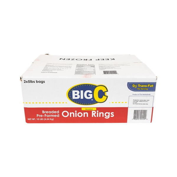 Frozen Big C Preformed Onion Rings - 10 lbs