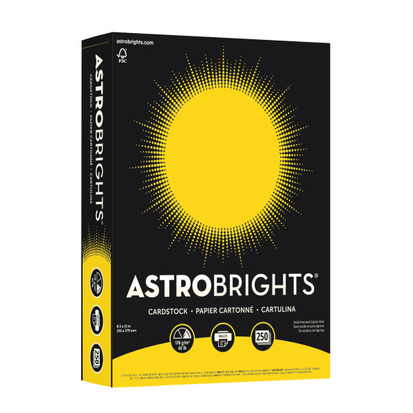Astrobrights 8.5'' X 11'' Solar Yellow Card Stock
