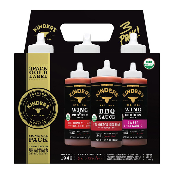 Kinder's Organic Gold Label Sauce Variety Pack, 3-count