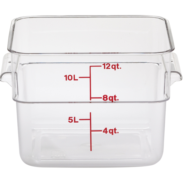 Cambro - CamSquare Food Container, 12 qt., Clear, with handles