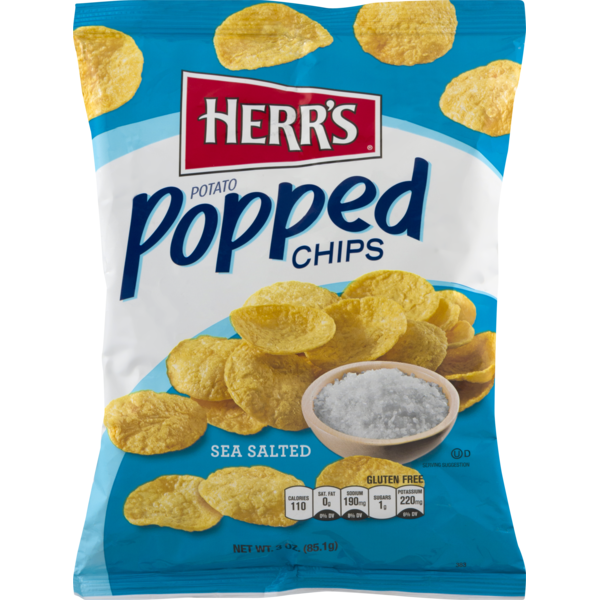 Herr's Popped Potato Chips Sea Salted (3 oz) Instacart