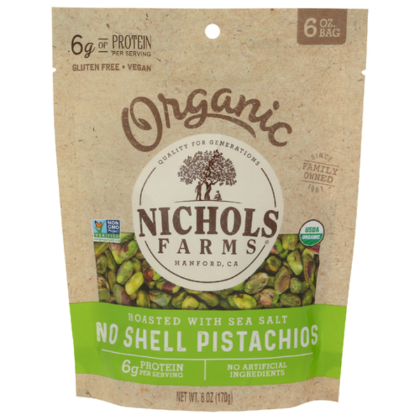Nichols Farms Organic Roasted With Sea Salt Pistachio No Shell