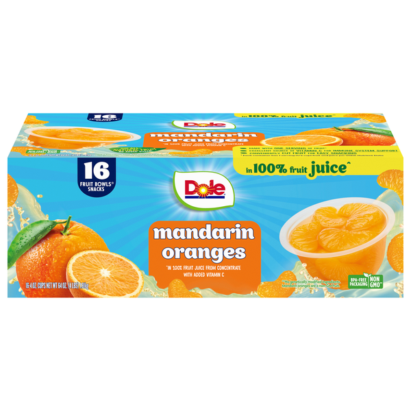 Dole, Mandarin Oranges Cup, 4 oz, 16-Count Same-Day Delivery | Costco